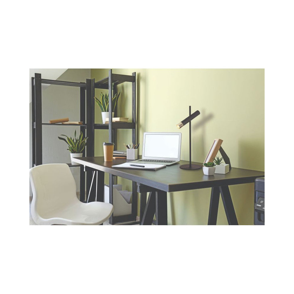 Lampe sur table ZAMBELIS 4W DESIGN Noir Sable et Dore Mat 22030