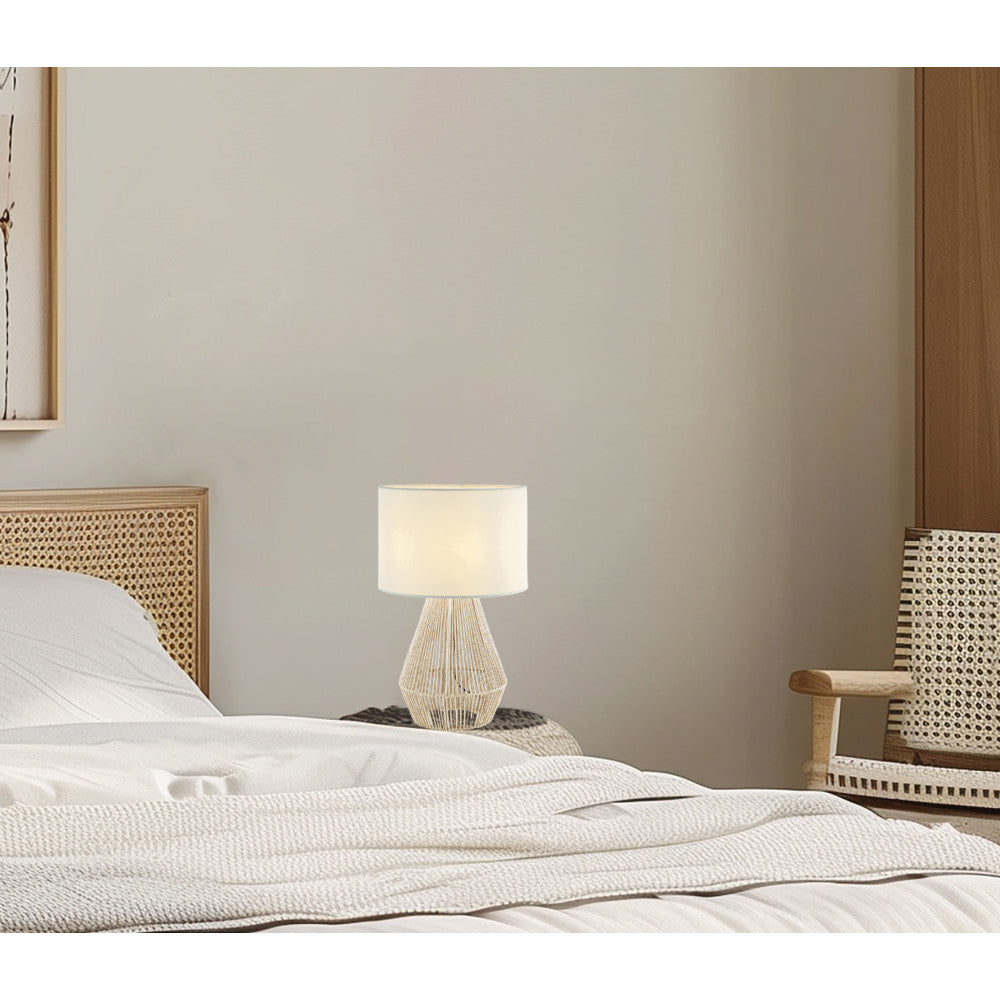 Lampe sur table ZAMBELIS D300 E27 DESIGN Rotin Sans Source 20235