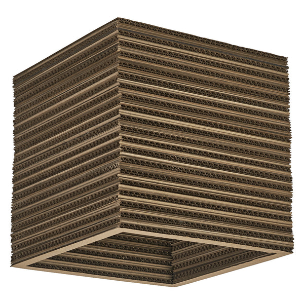 Plafonnier Cardboard Square marron, H 26 cm