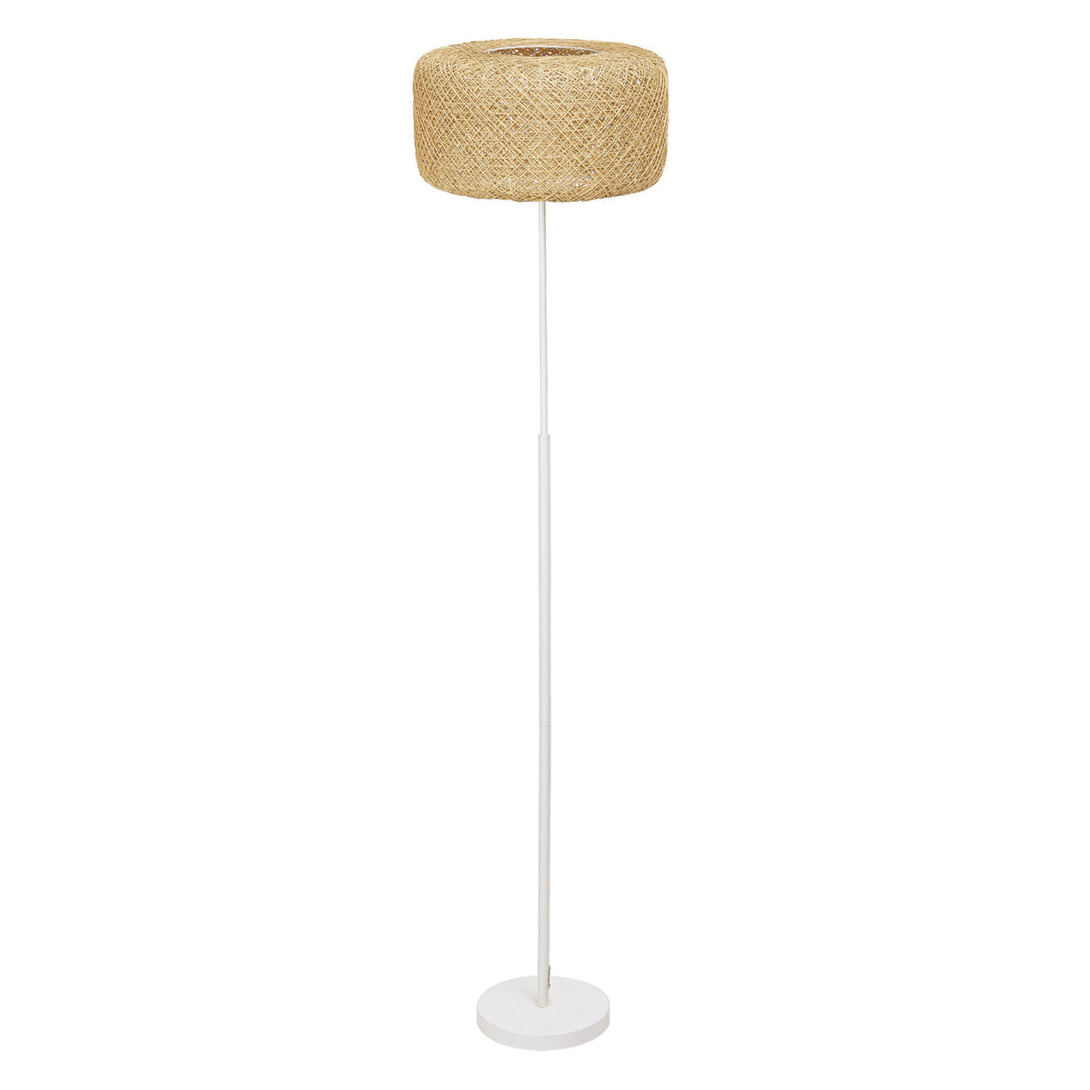 Lampadaire Paper Bale beige de face sur fond blanc
