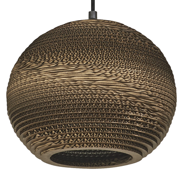 Suspension Cardboard Ball marron, H 127 cm