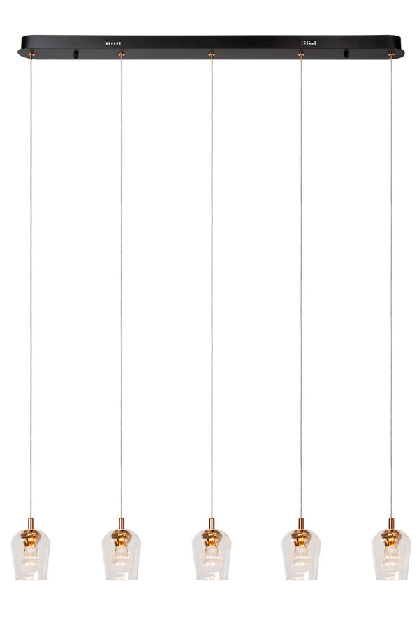 Suspension Berliane transparente, verre, L 93 cm