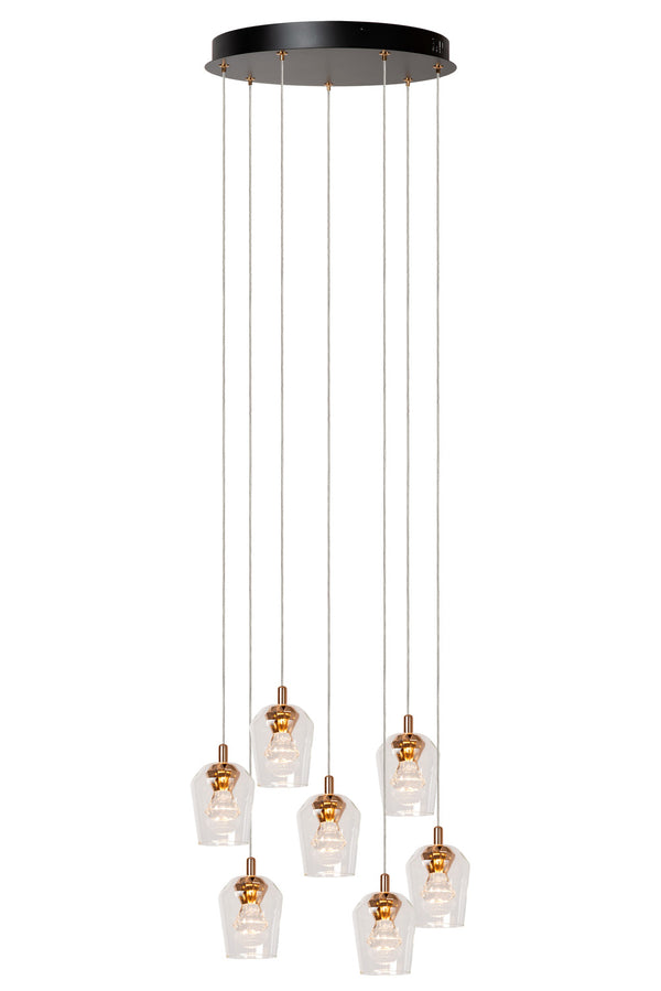 Suspension Berliane transparente, verre, H 65 cm (00430/28/60)