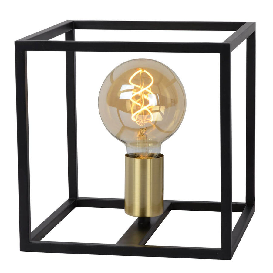 Lampe à poser Ruben noire et dorée mat