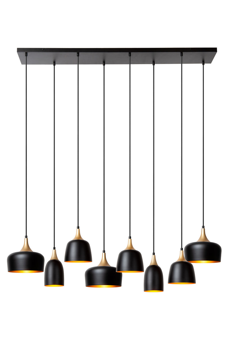 Suspension Chayanne 8 lumières noire