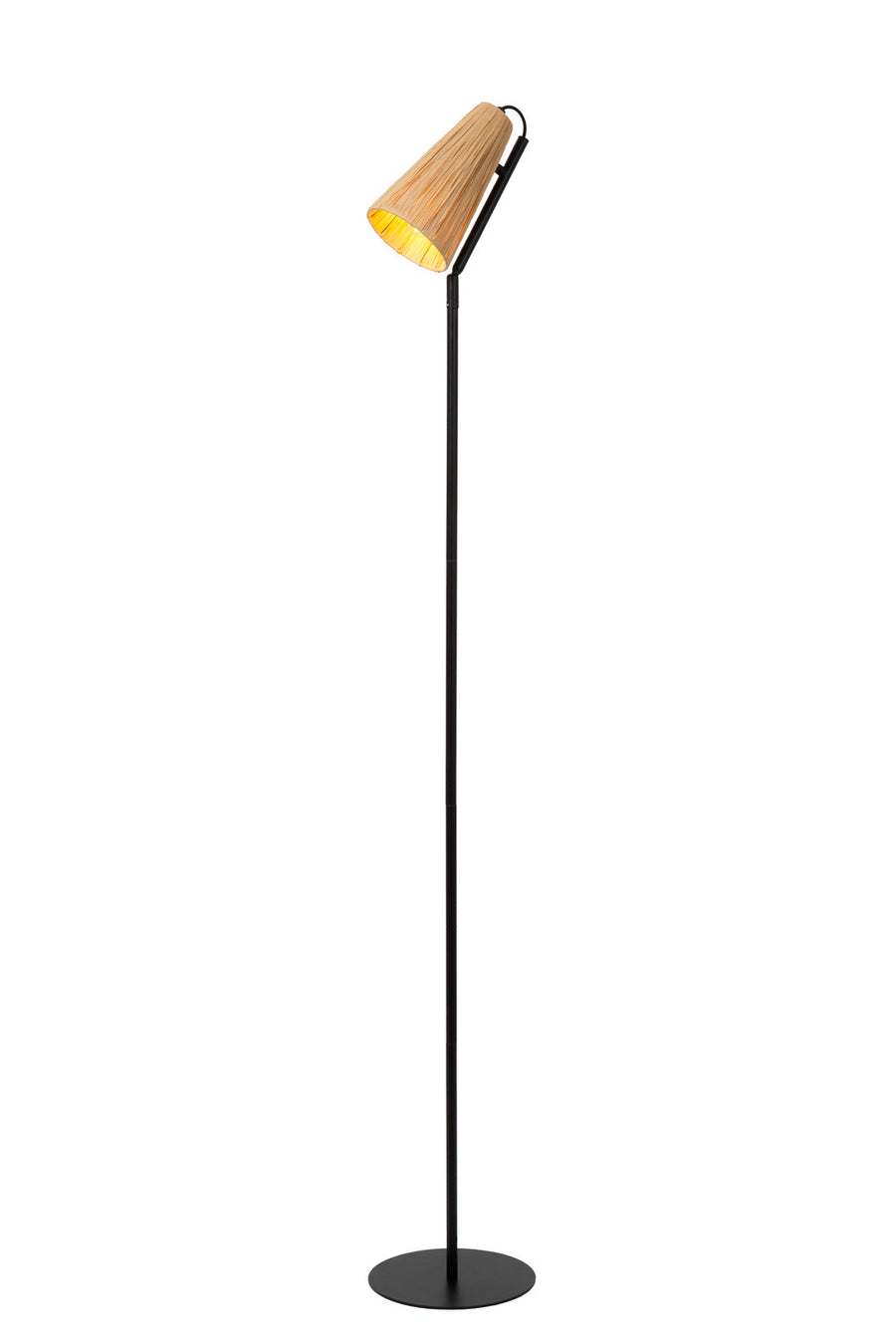 Vue entière du lampadaire sur fond blanc, mettant en valeur sa silhouette élancée.