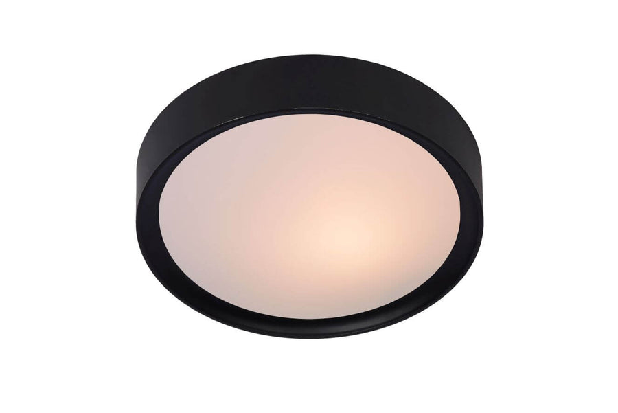 Produit de face sur fond blanc, verre opale diffusant une lumière chaude