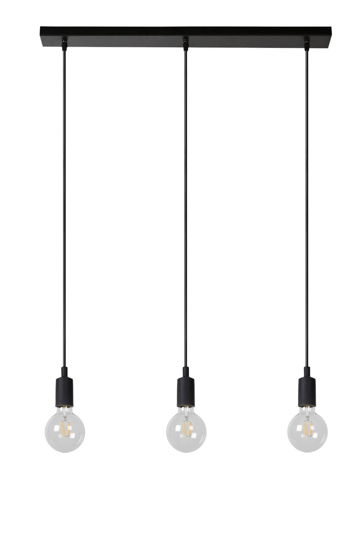 Suspension FIX 3 lumières noire
