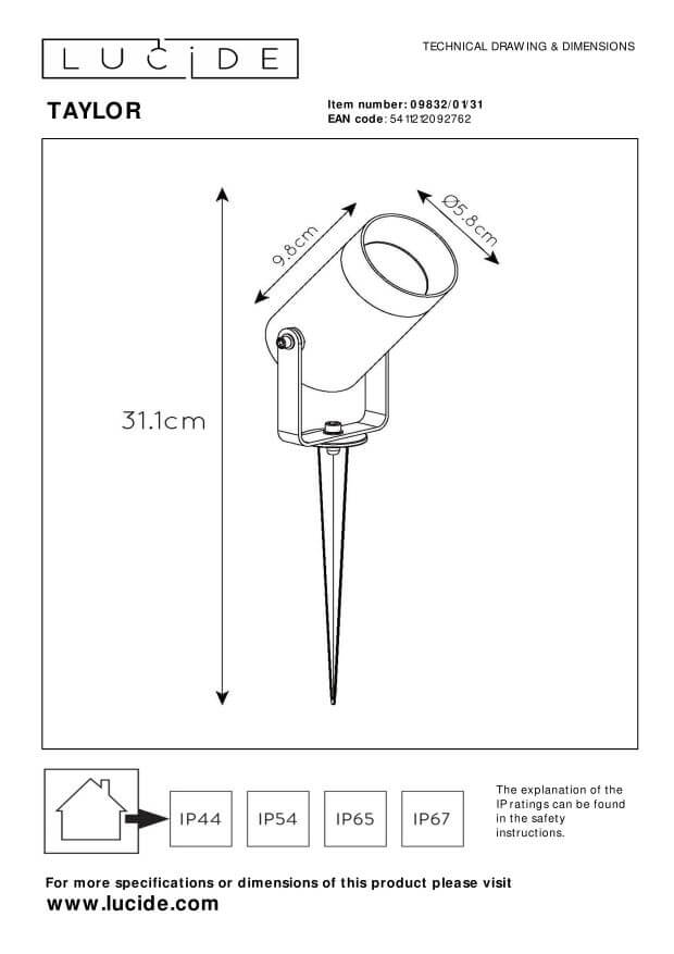 Projecteur extérieur Taylor blanc