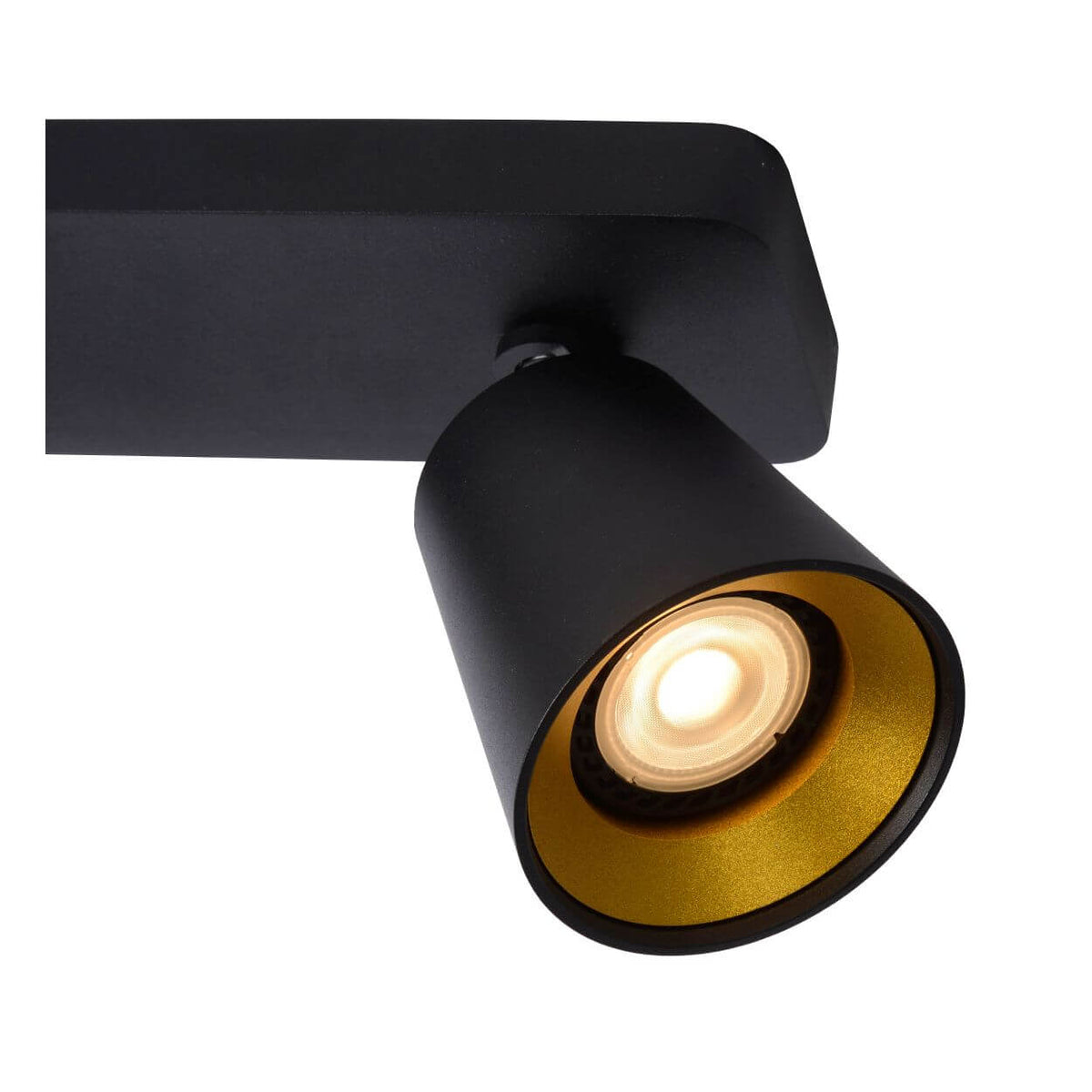 Plafonnier Turnon 3 lumières noir et doré mat