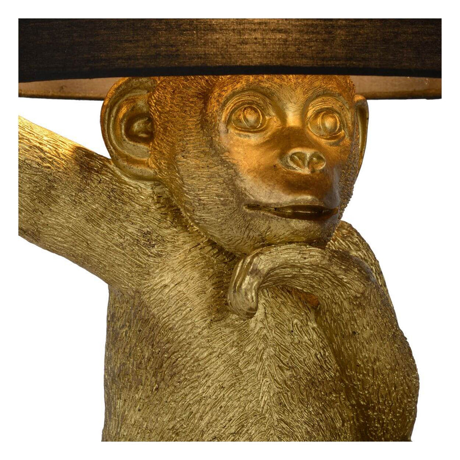 Lampe à poser Extravaganza Chimp noire et dorée, coton