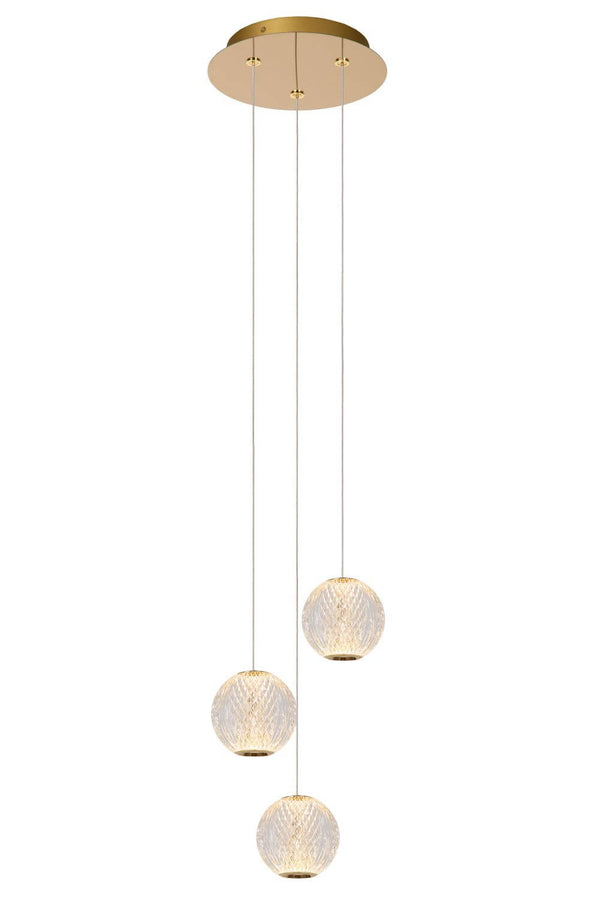 Suspension Cintra transparente et dorée mat, H 50 cm (13499/13/60)