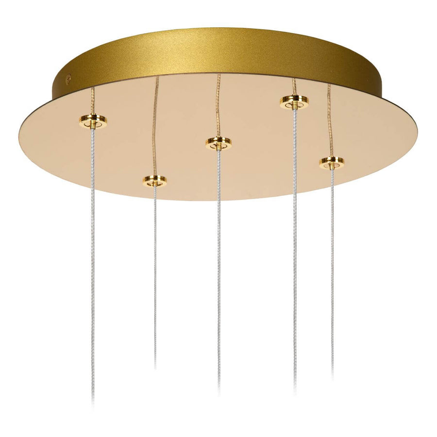 Suspension Cintra transparente et dorée mat, H 50 cm (13499/22/60)