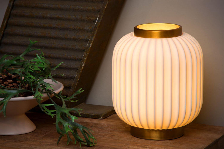 Lampe à poser Gosse blanche, porcelaine, H 23,8 cm