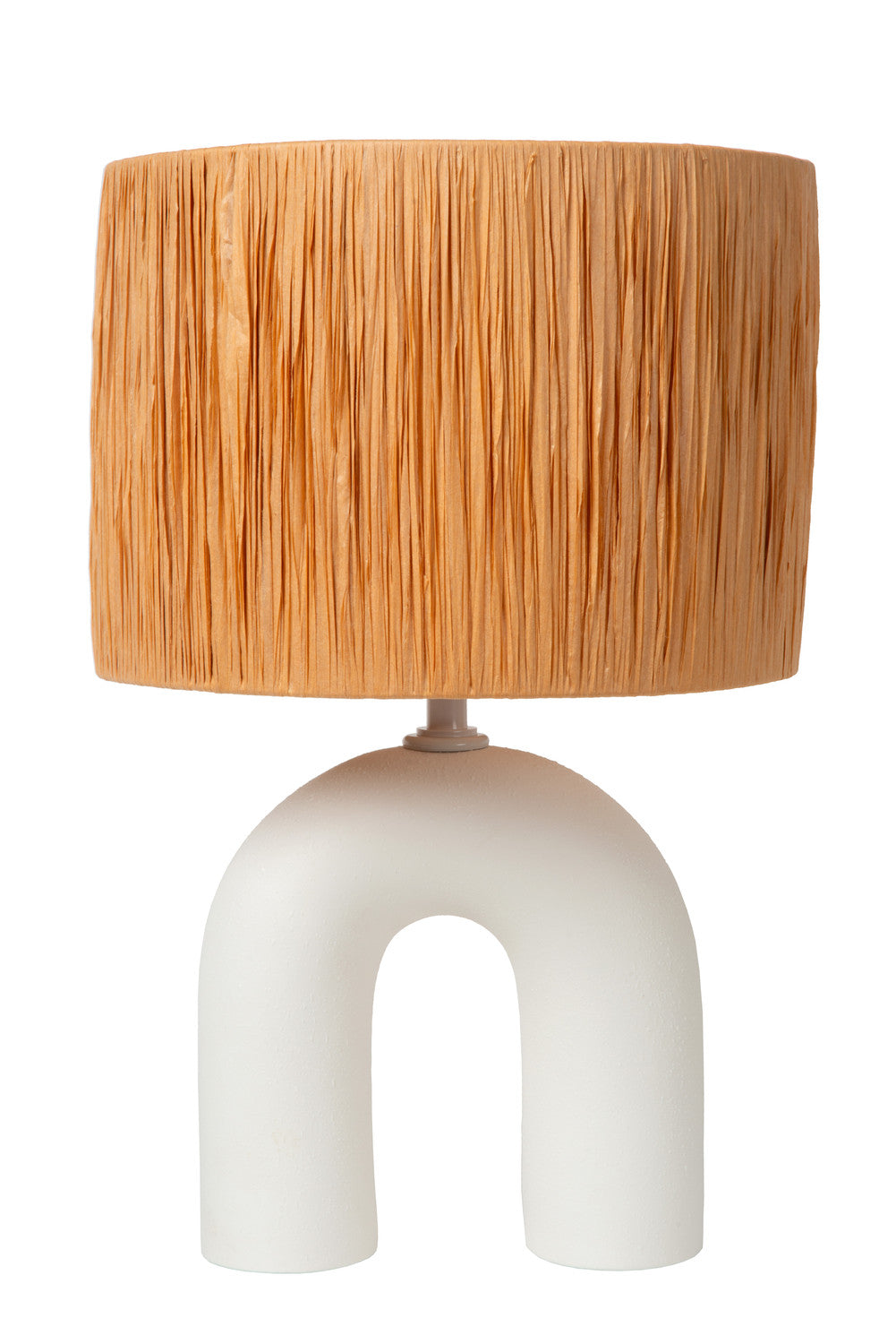Lampe à poser Ronda blanche, rotin