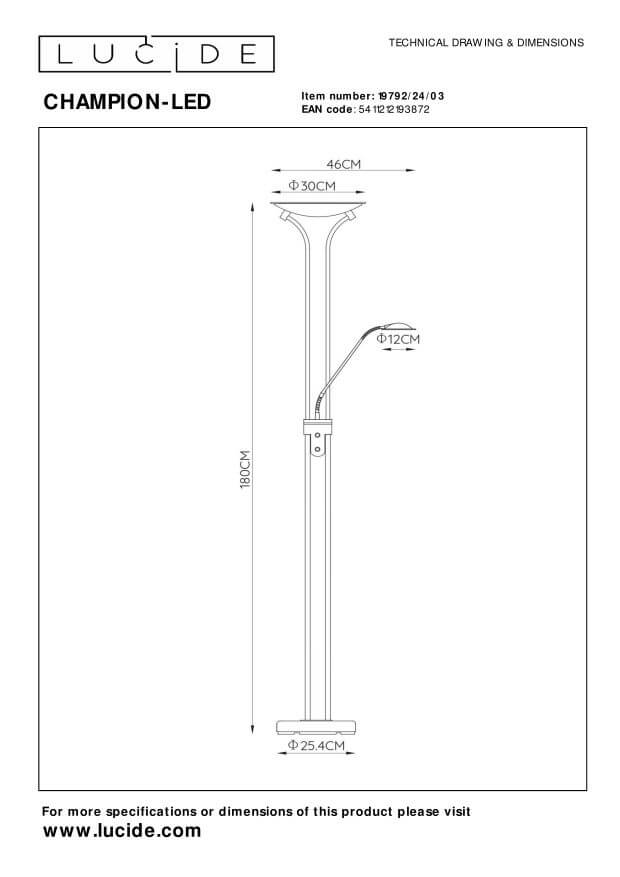 Lampadaire Champion bronze