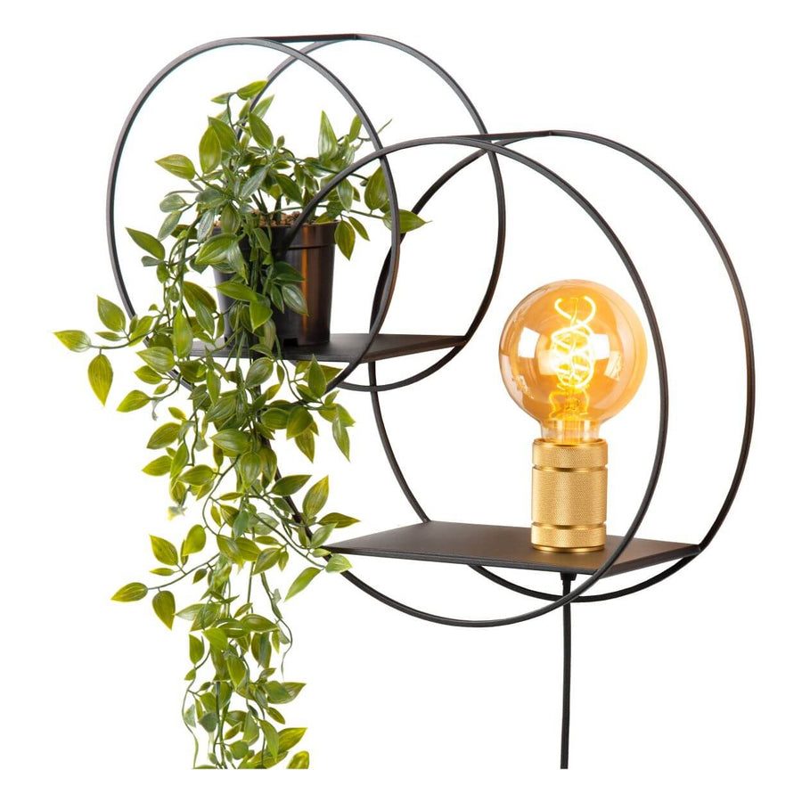 Applique murale Circle noire et dorée mat