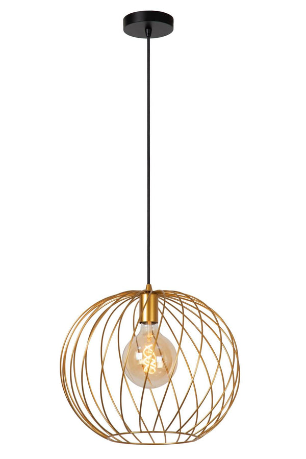 Suspension Danza dorée mat et noire, H 70 cm