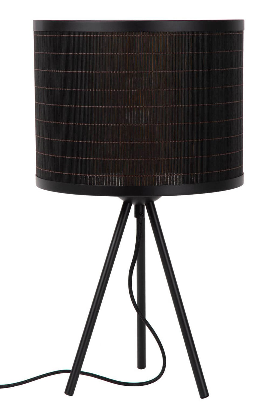 Lampe à poser Tagalog noire et bois clair, H 47 cm