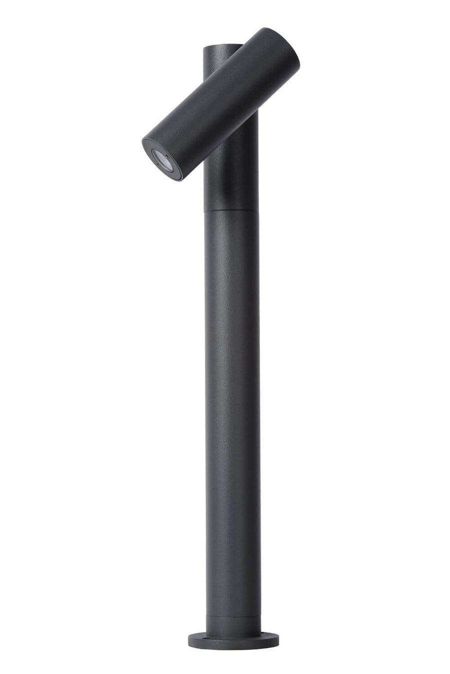 Vue de profil sur fond blanc montrant la tête orientable inclinée