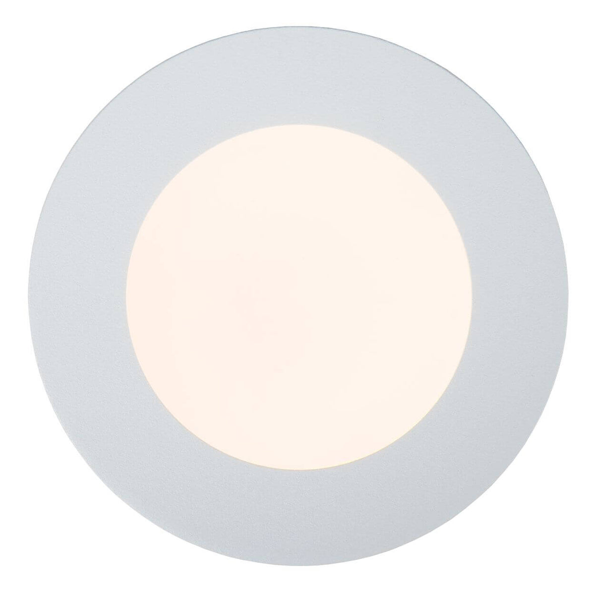 Produit de face : disque blanc avec diffuseur central opale allumé
