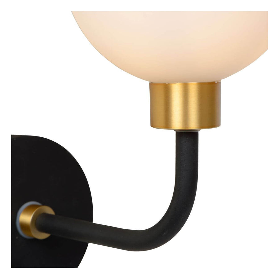 Applique murale Berend noire et dorée mat, verre