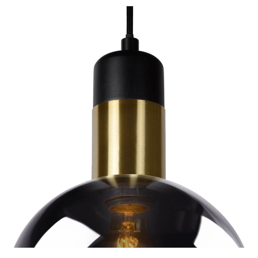 Suspension Julius fumée et grise, verre, Ø 28 cm