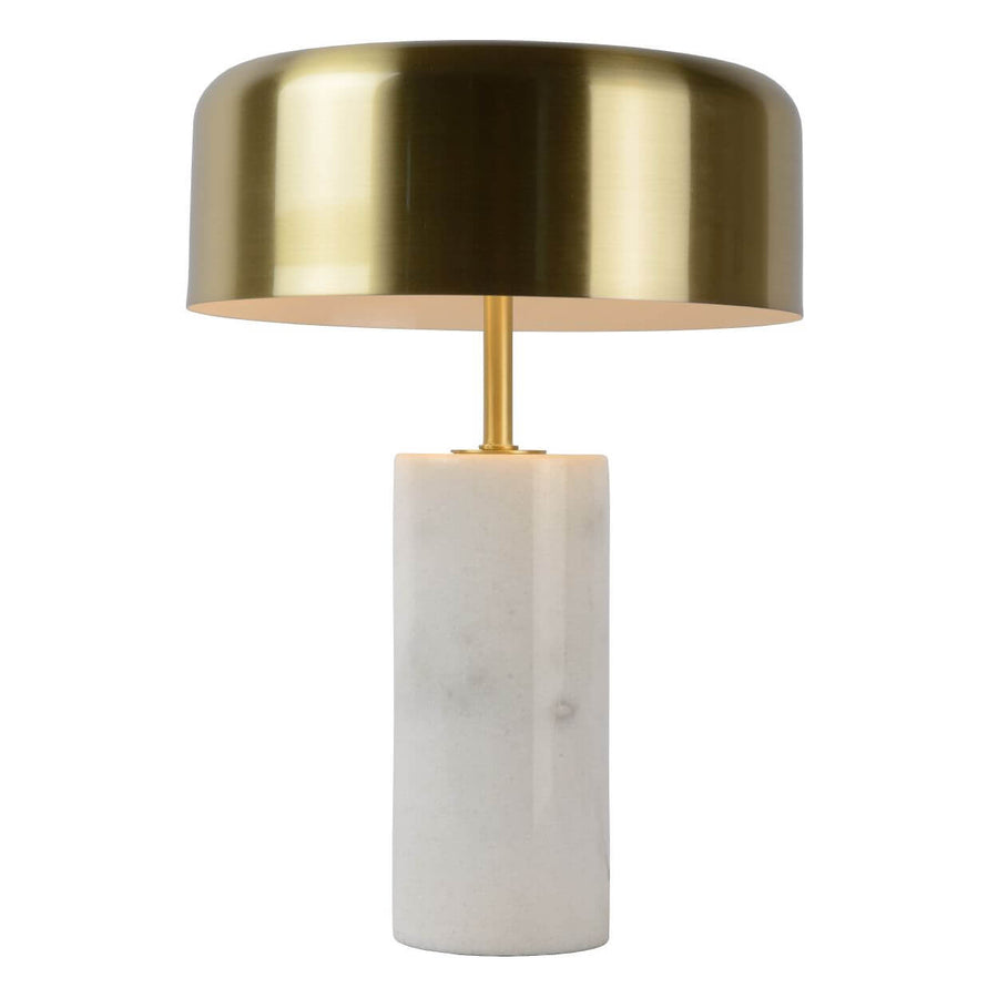 Lampe à poser Mirasol 3 lumières blanche et dorée mat, marbre
