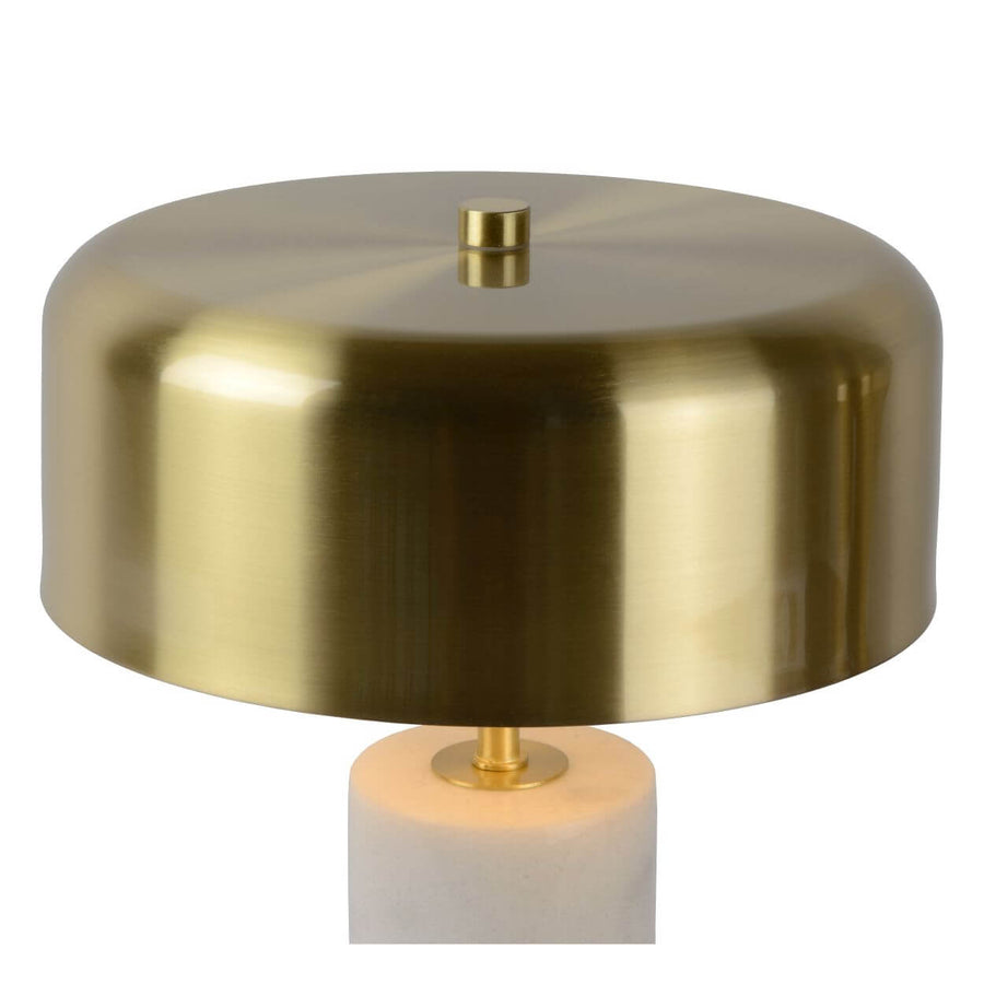 Lampe à poser Mirasol 3 lumières blanche et dorée mat, marbre