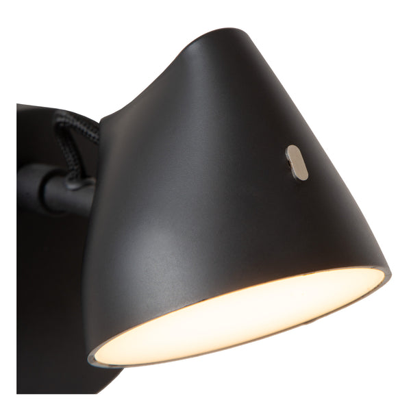 Applique murale Milne noire, H 16,5 cm
