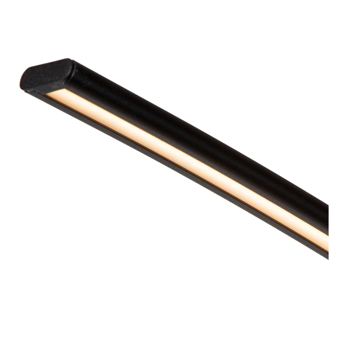 Détail du bandeau LED intégré sous le bras, lumière chaude allumée