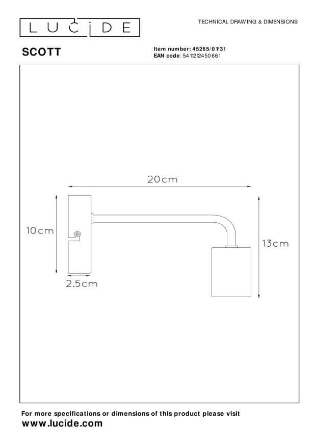 Applique murale Scott blanche