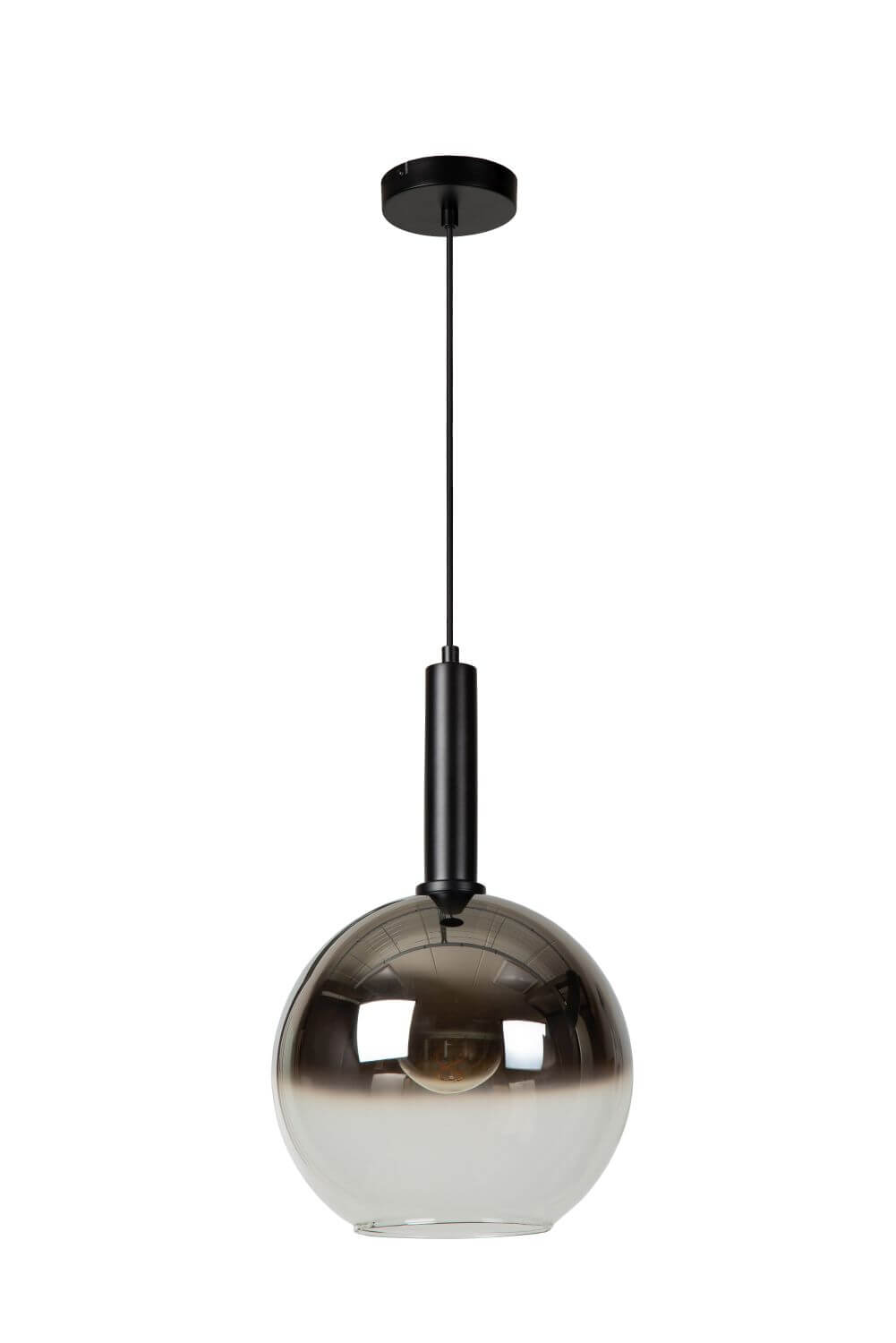 Suspension Marius noire et fumée, verre