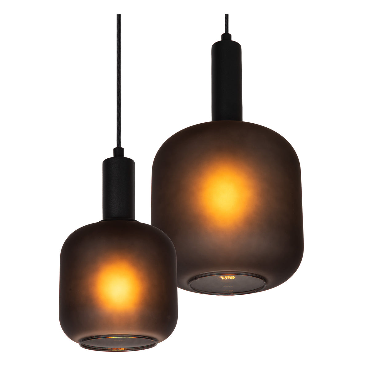 Suspension Eloise 4 lumières noire, verre