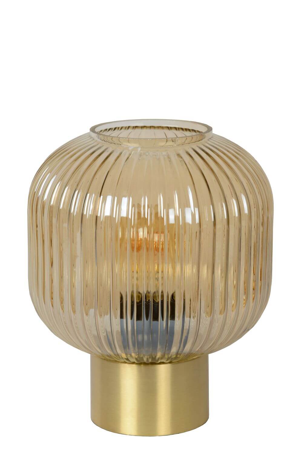Lampe à poser Maloto ambrée et dorée mat, verre