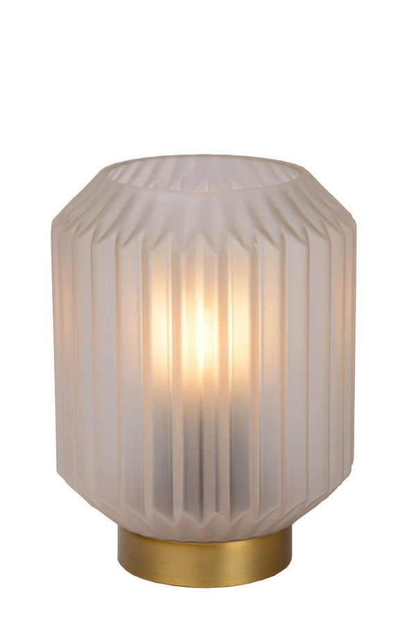 Lampe à poser Sueno blanche et dorée mat, verre