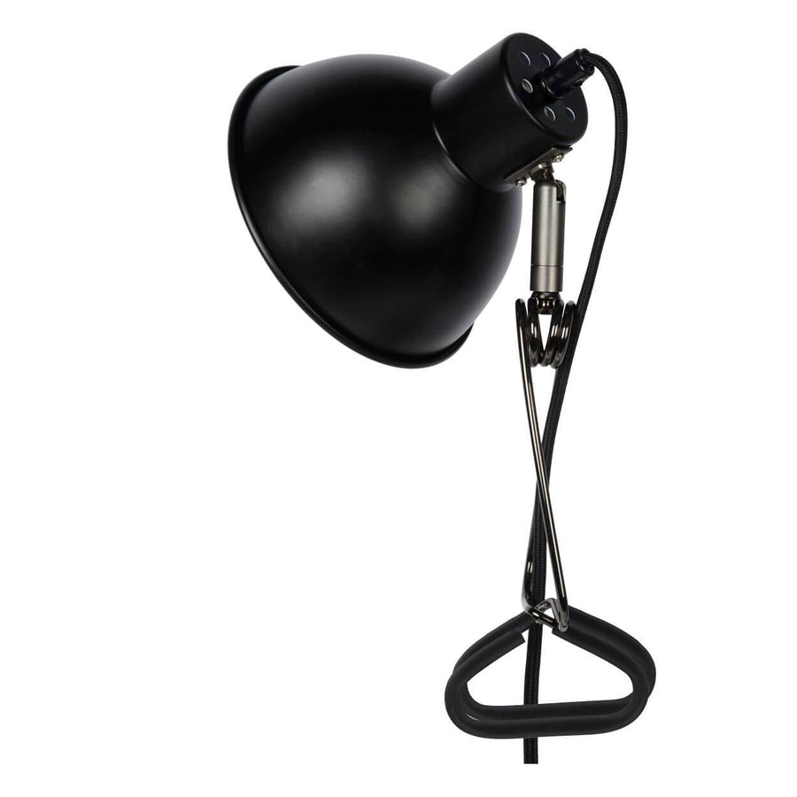 Vue arrière du luminaire montrant le câble noir enroulé formant la base