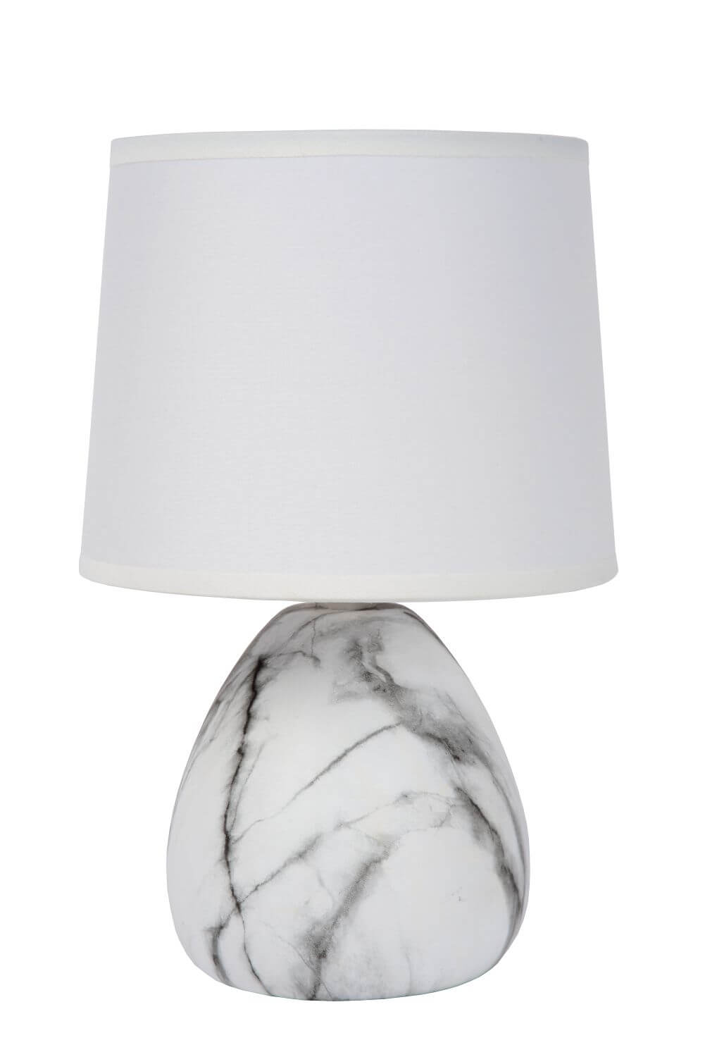 Lampe à poser Marmo blanche, lin