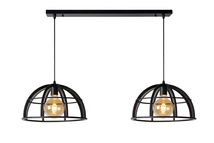 Suspension Dikra 2 lumières noire