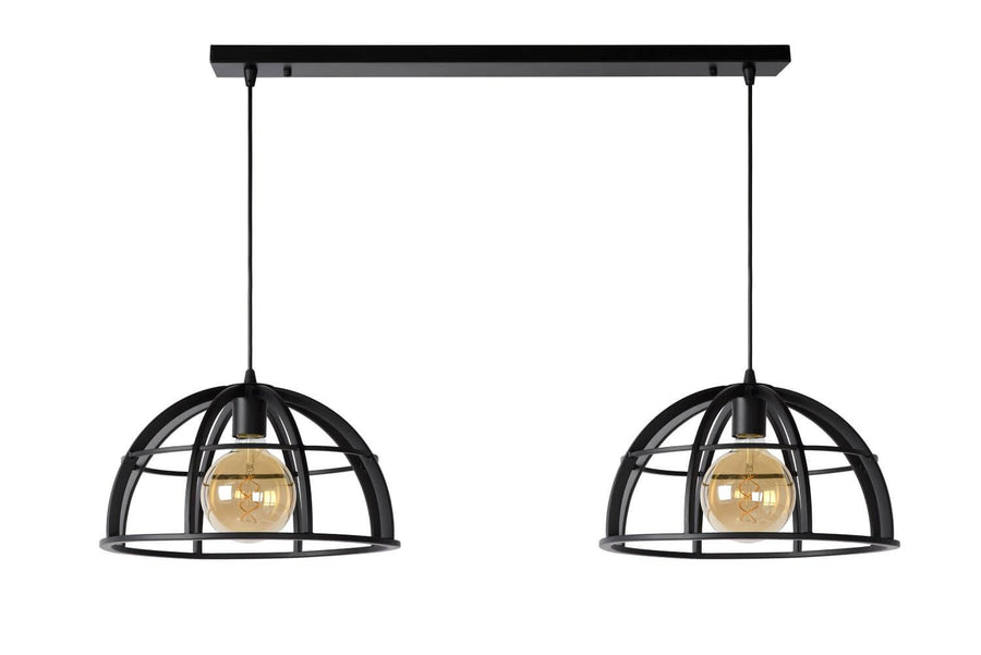 Suspension Dikra 2 lumières noire