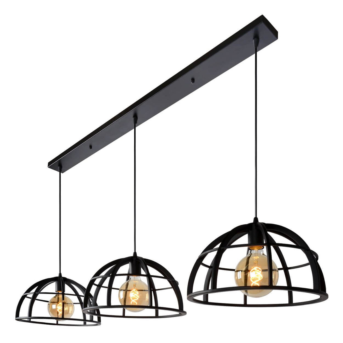Suspension Dikra 3 lumières noire