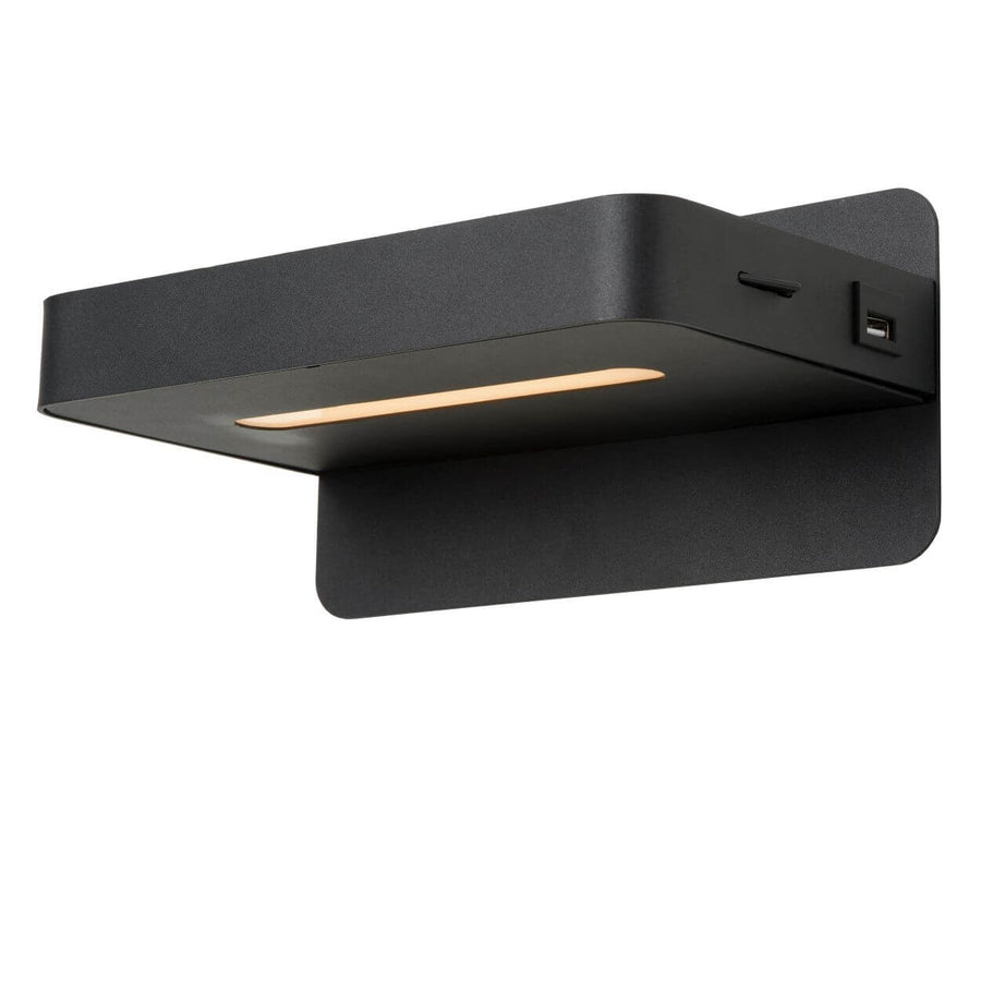 Vue de trois quarts avec port USB et interrupteur sur le côté droit