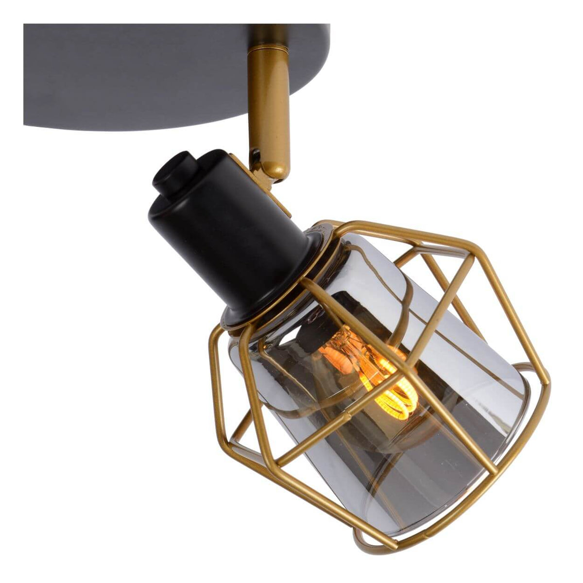 Plafonnier Nila 3 lumières noir et fumé