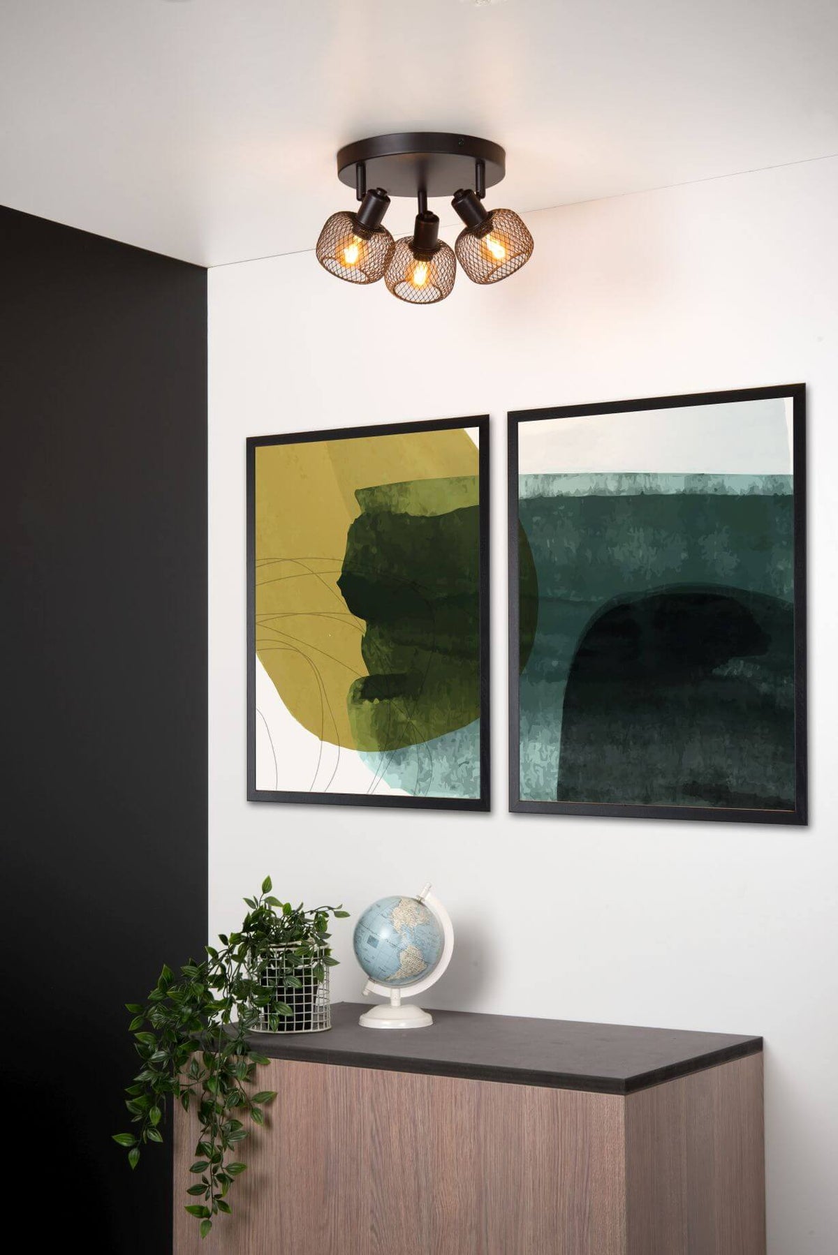 Plafonnier Maren 3 lumières noir