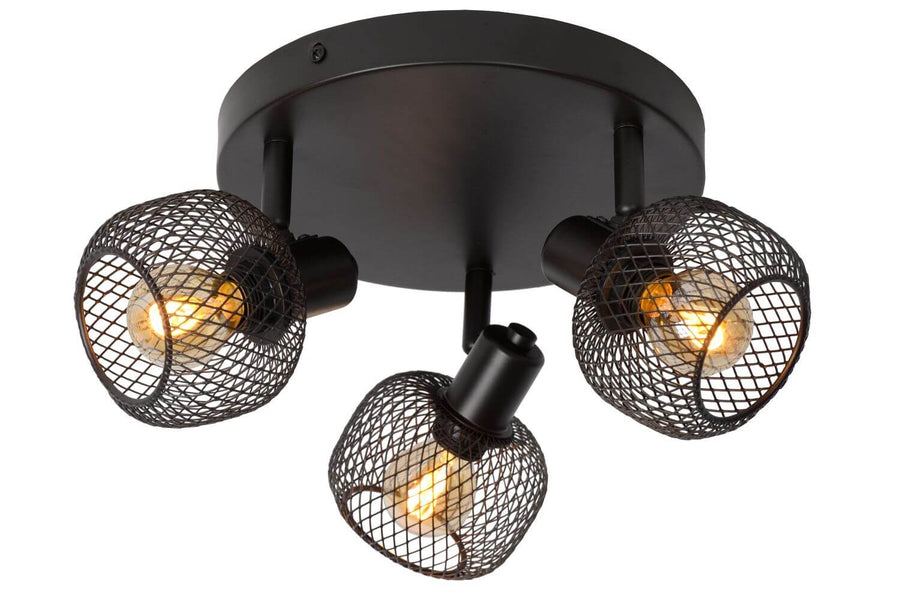Produit de face sur fond blanc, trois têtes grillagées orientables
