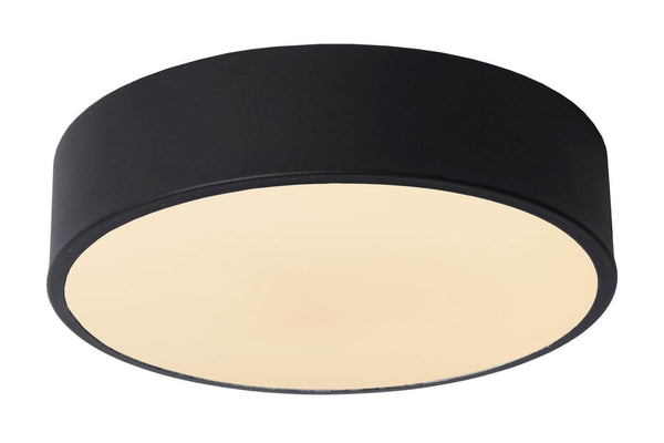 Plafonnier Unar noir et opale, Ø 20 cm