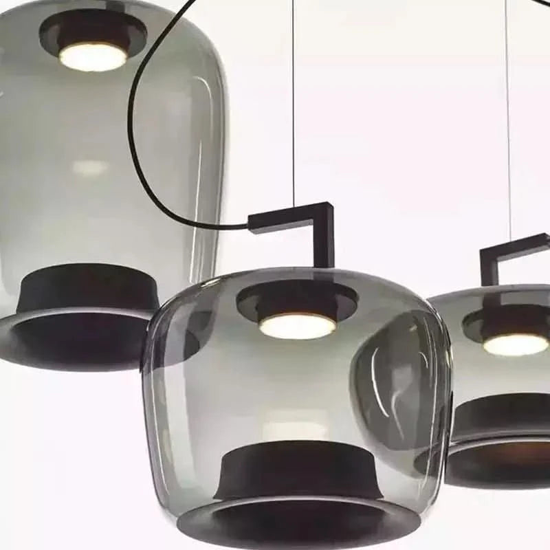 Luminaires Salle à Manger en Verre | Éclat - Designix Suspension luminaire 30cm | Vert Tricolors