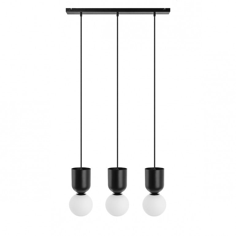 Suspension luminaire LUOTI 3L Noir