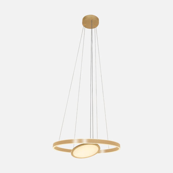 Gold circular LED chandelier Ø60 cm, living room | Ringlux