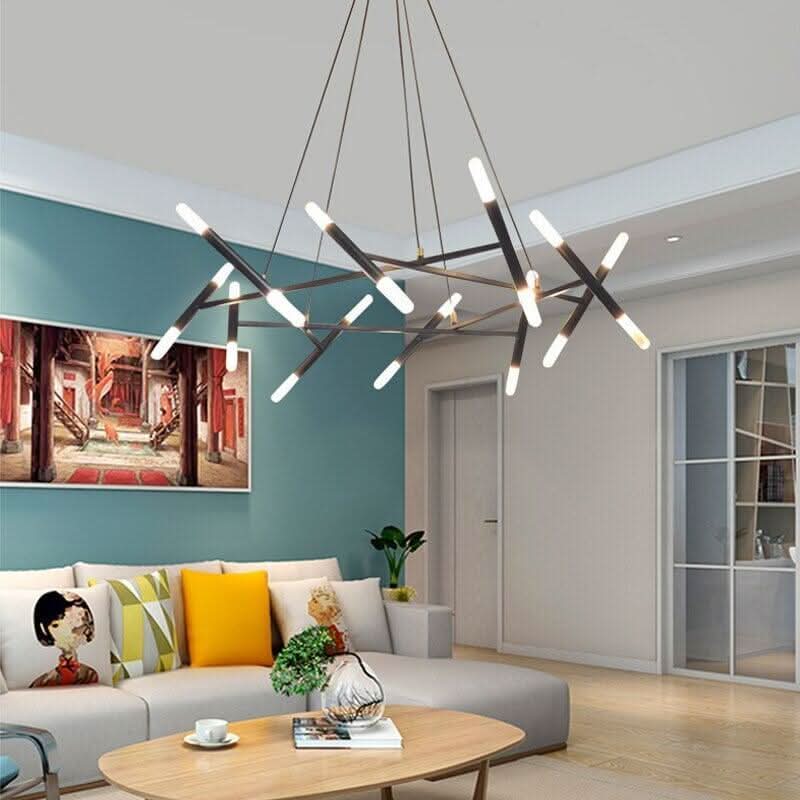 Lustre Moderne | Éclat Futuriste - Designix Lustre 16 Ampoules | Doré